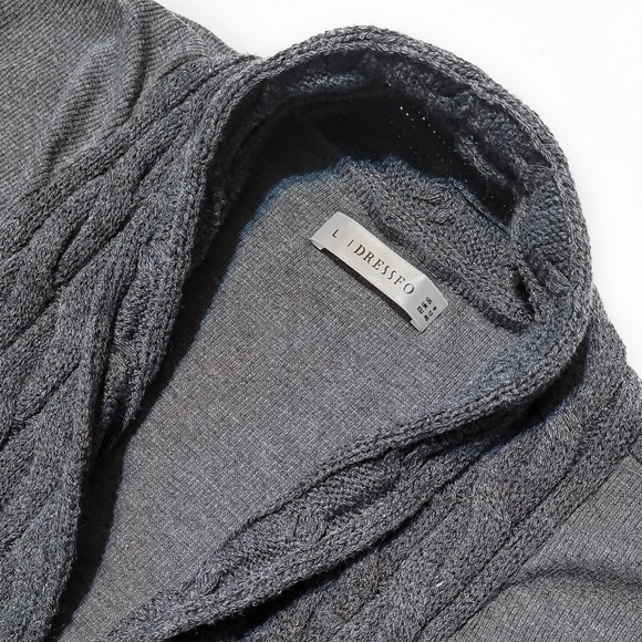 Women's Cardigan Sweater - Large - Lightweight Cable Knit Open Front Shawl Neck - Picture 2 of 5